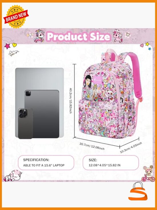 Large Capacity Daypack Backpack with Adjustable Straps, Polyester main image 5